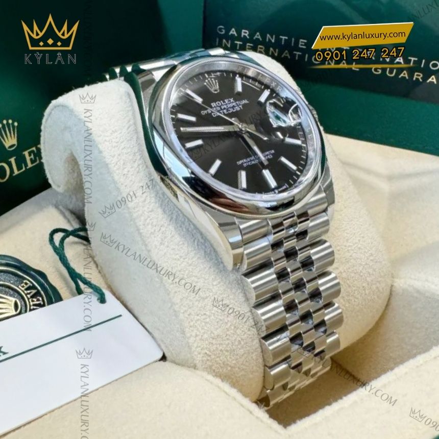 Kỳ Lân Luxury rolex datejust 36 mat so den 126200 0003 2 Đồng hồ Rolex Datejust 36 mặt số đen 126200-0003