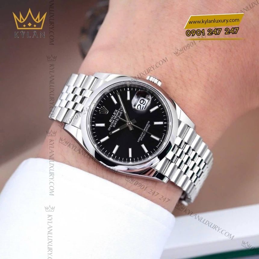 Kỳ Lân Luxury rolex datejust 36 mat so den 126200 0003 8 Đồng hồ Rolex Datejust 36 mặt số đen 126200-0003