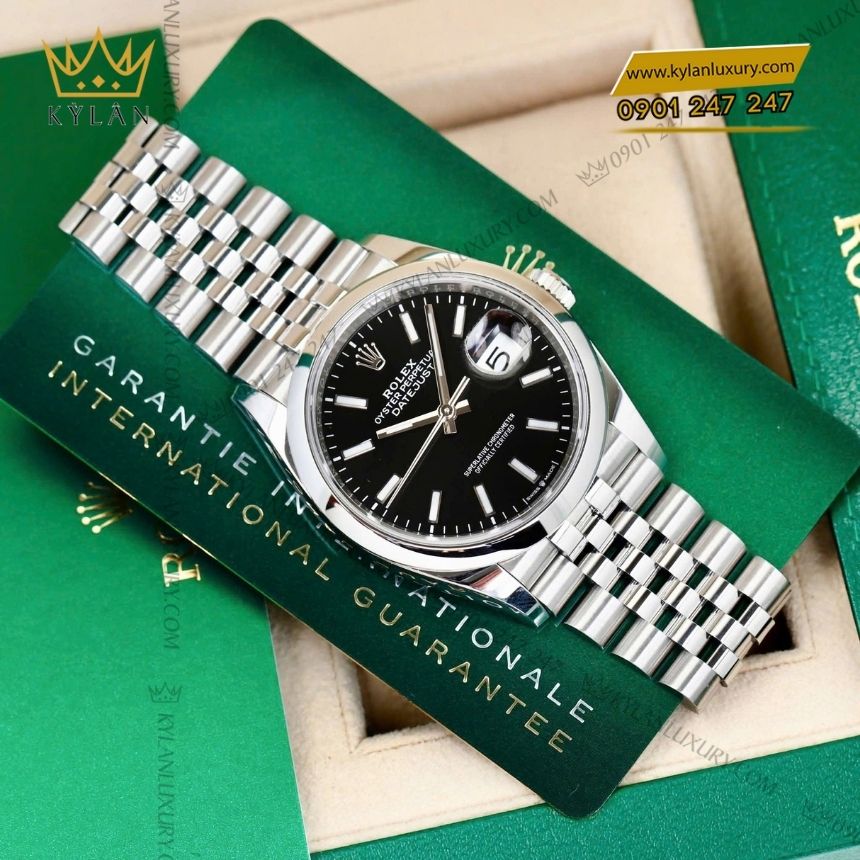 Kỳ Lân Luxury rolex datejust 36 mat so den 126200 0003 9 Đồng hồ Rolex Datejust 36 mặt số đen 126200-0003