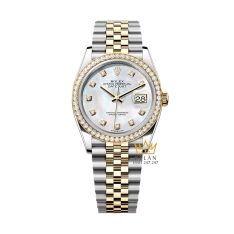 Đồng hồ Rolex Datejust 36 MOP vành kim 126283RBR-0009