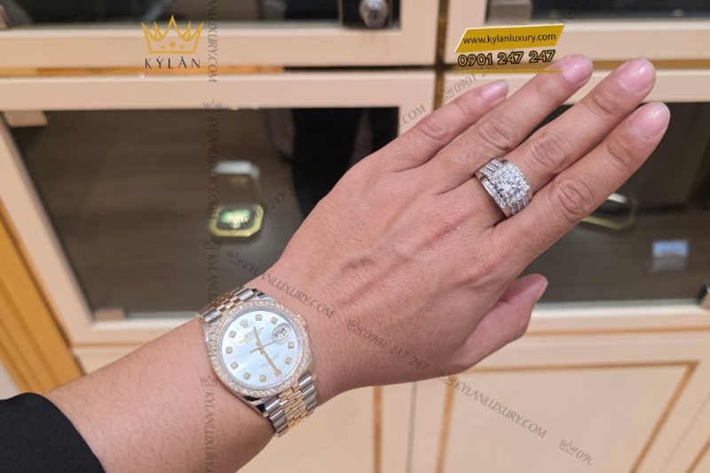 Đồng hồ Rolex Datejust 36 MOP vành kim 126283RBR-0009