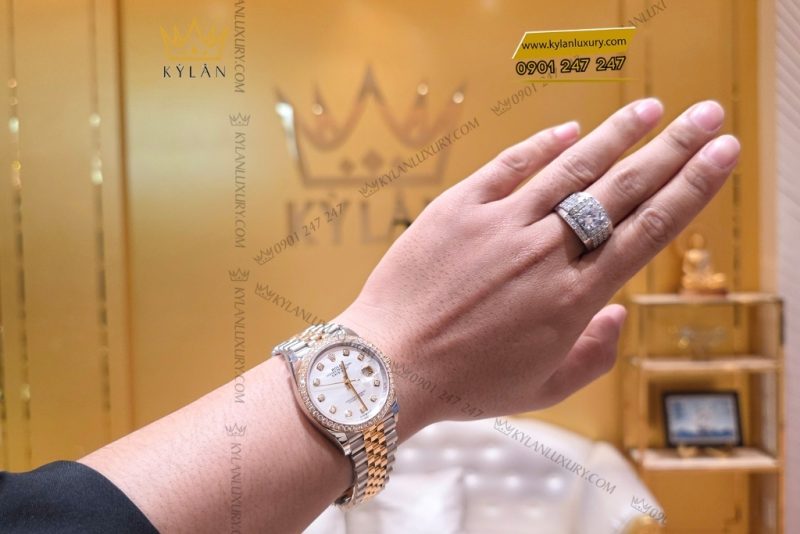 Đồng hồ Rolex Datejust 36 MOP vành kim 126283RBR-0009