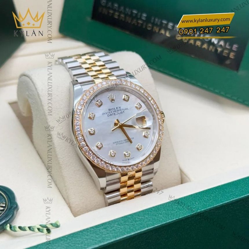 Kỳ Lân Luxury rolex datejust 36 mop vanh kim 126283rbr 0009 4 Đồng hồ Rolex Datejust 36 MOP vành kim 126283RBR-0009