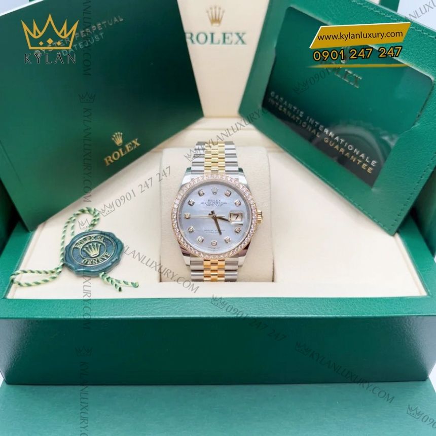 Kỳ Lân Luxury rolex datejust 36 mop vanh kim 126283rbr 0009 6 Đồng hồ Rolex Datejust 36 MOP vành kim 126283RBR-0009
