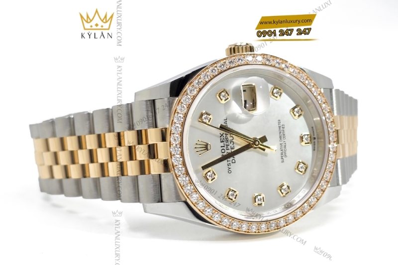 Đồng hồ Rolex Datejust 36 MOP vành kim 126283RBR-0009