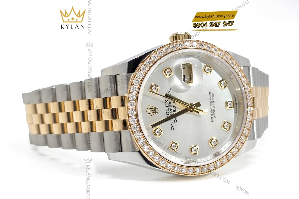Kỳ Lân Luxury rolex datejust 36 mop vanh kim 126283rbr 0009 7 1 Đồng hồ Rolex Datejust 36 MOP vành kim 126283RBR-0009