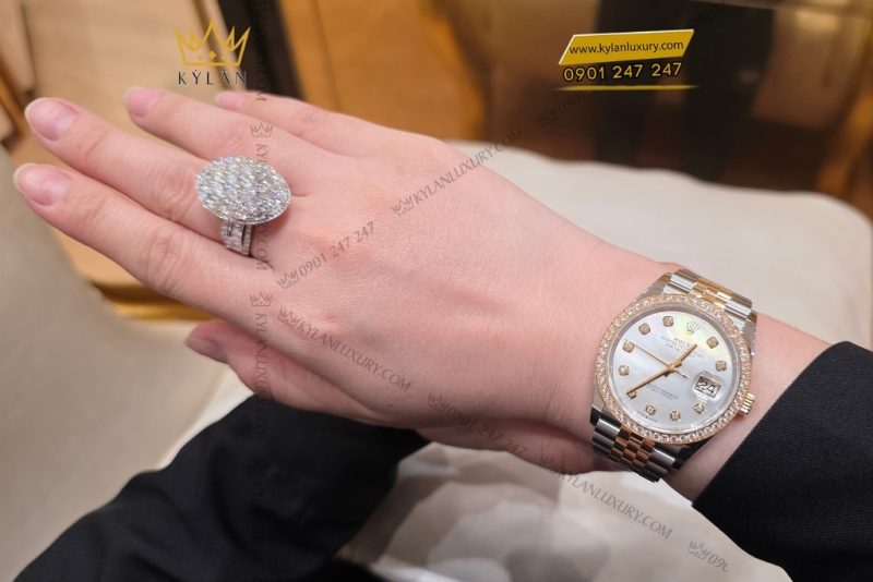 Đồng hồ Rolex Datejust 36 MOP vành kim 126283RBR-0009
