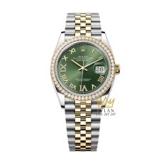 Đồng hồ Rolex Datejust 36 olive vành kim 126283RBR-0011