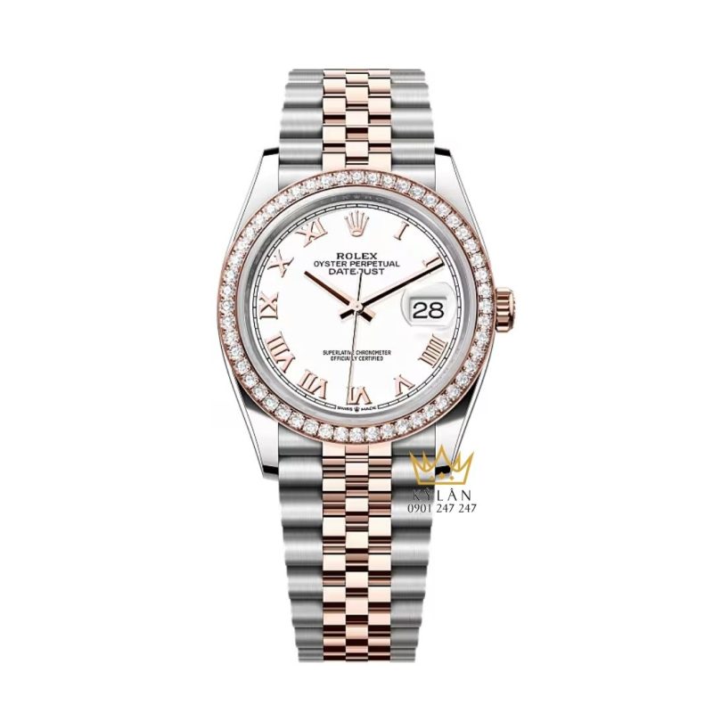 Đồng hồ Rolex Datejust trắng kim cương 126281RBR-0003