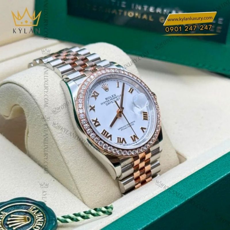 Đồng hồ Rolex Datejust trắng kim cương 126281RBR-0003