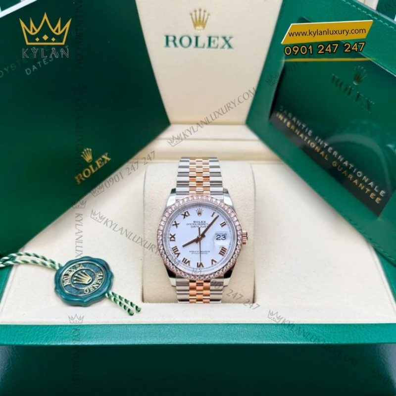 Đồng hồ Rolex Datejust trắng kim cương 126281RBR-0003
