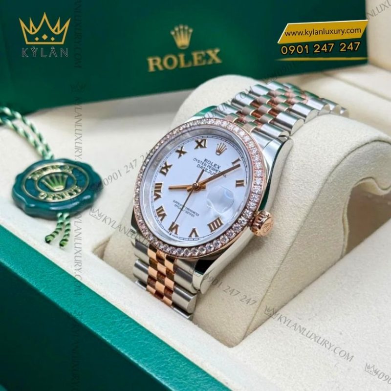Đồng hồ Rolex Datejust trắng kim cương 126281RBR-0003