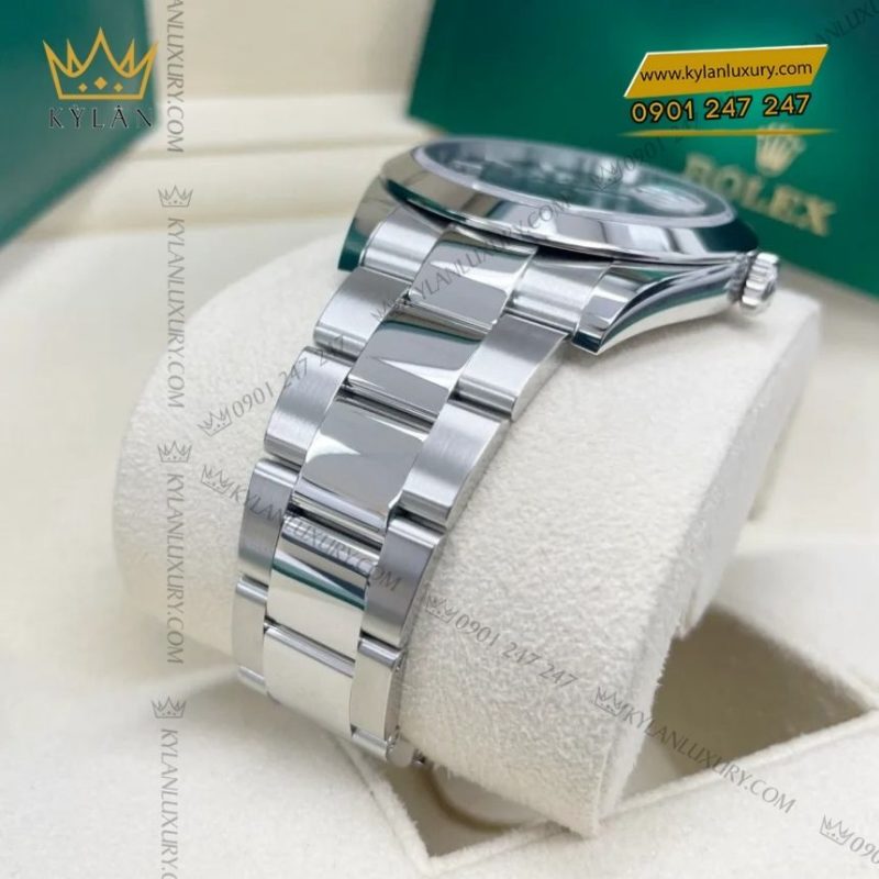 Đồng hồ Rolex Datejust 41 xanh dương vành trơn 126300-0001