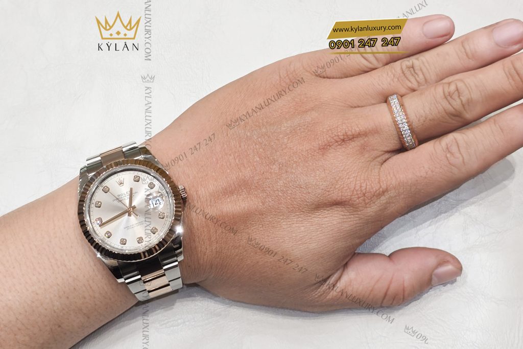 Kỳ Lân Luxury rolex datejust 41 126331 0007 sundust 10 Đồng hồ Rolex Datejust 41 Sundust cọc kim cương 126331-0007