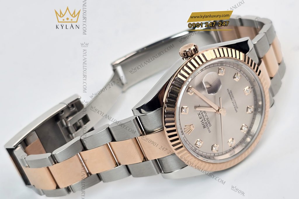 Kỳ Lân Luxury rolex datejust 41 126331 0007 sundust 12 Đồng hồ Rolex Datejust 41 Sundust cọc kim cương 126331-0007