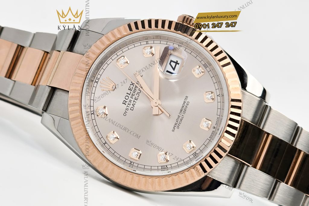 Kỳ Lân Luxury rolex datejust 41 126331 0007 sundust 14 Đồng hồ Rolex Datejust 41 Sundust cọc kim cương 126331-0007