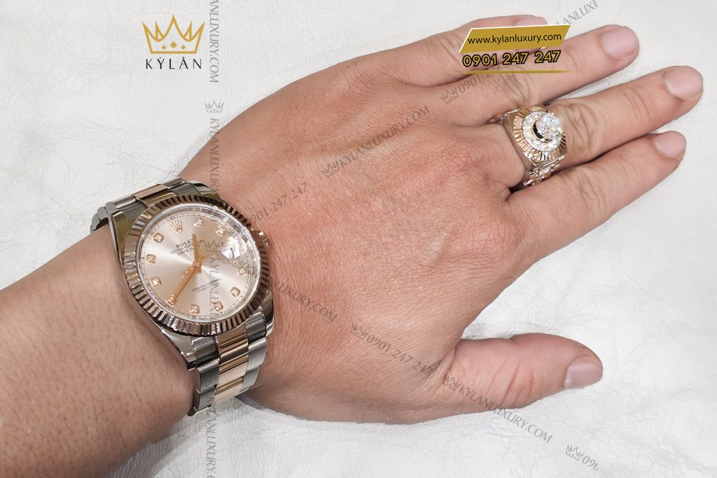 Kỳ Lân Luxury rolex datejust 41 126331 0007 sundust 9 Đồng hồ Rolex Datejust 41 Sundust cọc kim cương 126331-0007