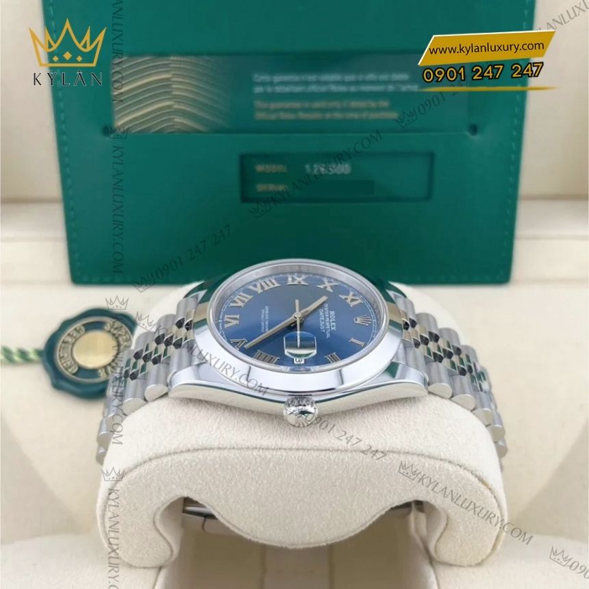 Kỳ Lân Luxury rolex datejust 41 xanh duong 126300 0018 11 Đồng hồ Rolex Datejust 41 xanh dương La Mã 126300-0018