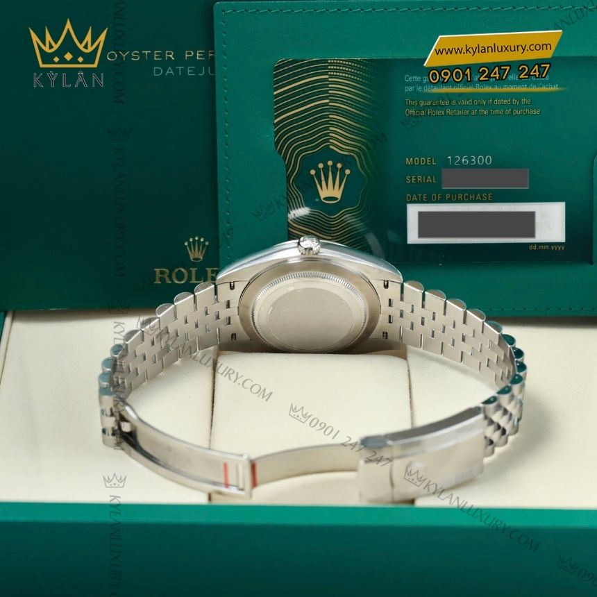 Kỳ Lân Luxury rolex datejust 41 xanh duong 126300 0018 12 Đồng hồ Rolex Datejust 41 xanh dương La Mã 126300-0018
