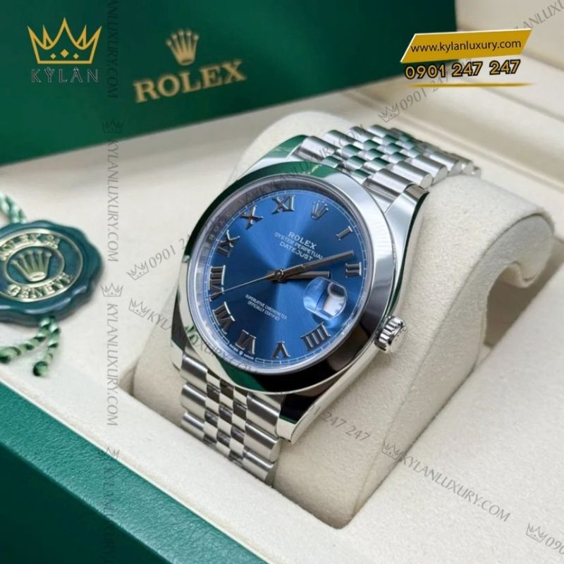 Đồng hồ Rolex Datejust 41 xanh dương La Mã 126300-0018