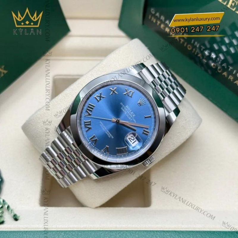 Đồng hồ Rolex Datejust 41 xanh dương La Mã 126300-0018