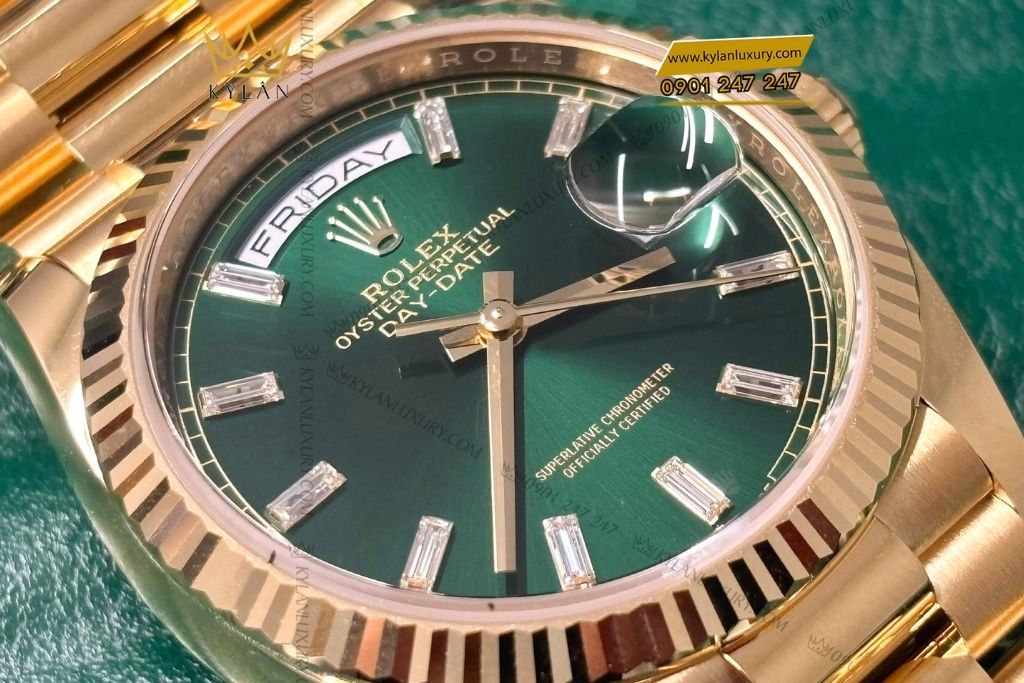 Kỳ Lân Luxury rolex day date 36 128238 0130 2 Đồng hồ Rolex Day‑Date 36 xanh lá 128238‑0130