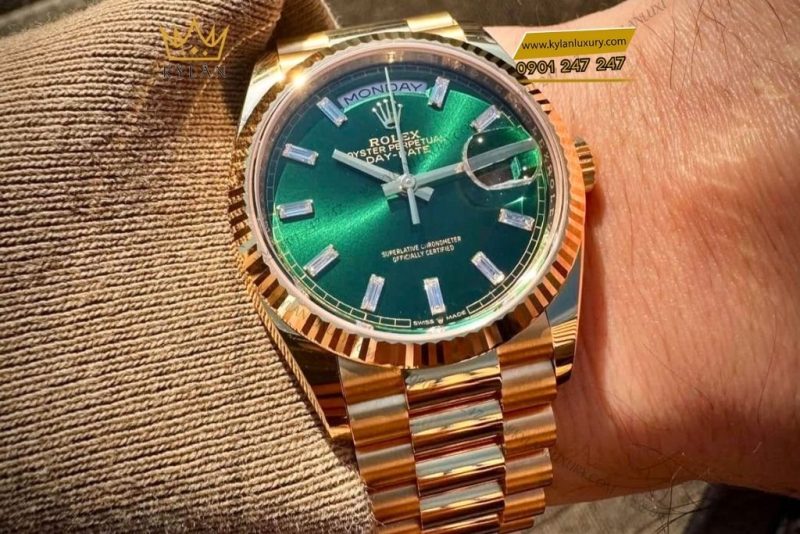 Đồng hồ Rolex Day‑Date 36 xanh lá 128238‑0130