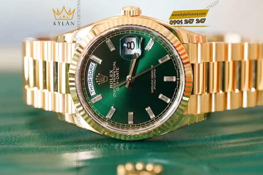 Kỳ Lân Luxury rolex day date 36 128238 0130 6 Đồng hồ Rolex Day‑Date 36 xanh lá 128238‑0130
