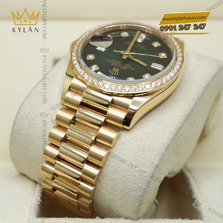 Kỳ Lân Luxury rolex day date 36 128348rbr 0035 7 Đồng hồ Rolex Day‑Date 36 xanh ombré 128348RBR‑0035