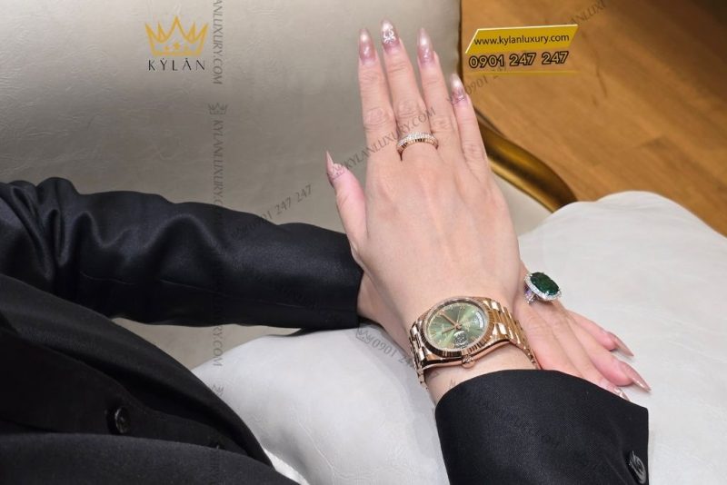 Đồng hồ Rolex Day-Date 36 Olive La Mã 128235-0089