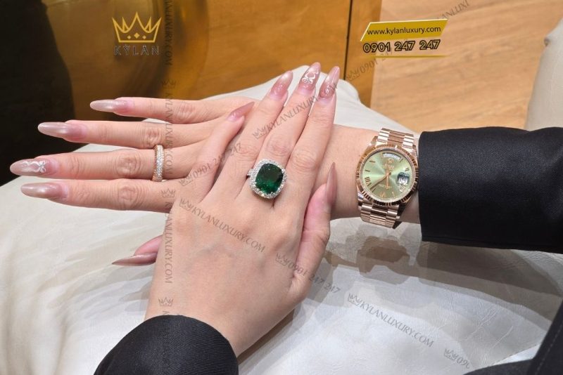 Đồng hồ Rolex Day-Date 36 Olive La Mã 128235-0089