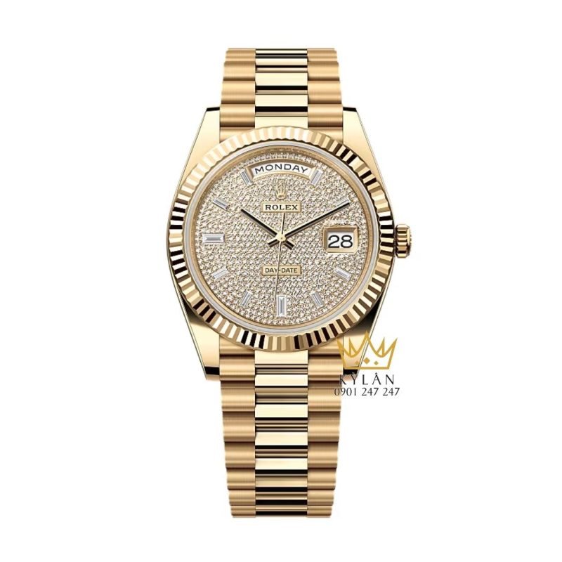 Đồng hồ Rolex Day‑Date 40 vàng vàng mặt kim cương 228238-0054