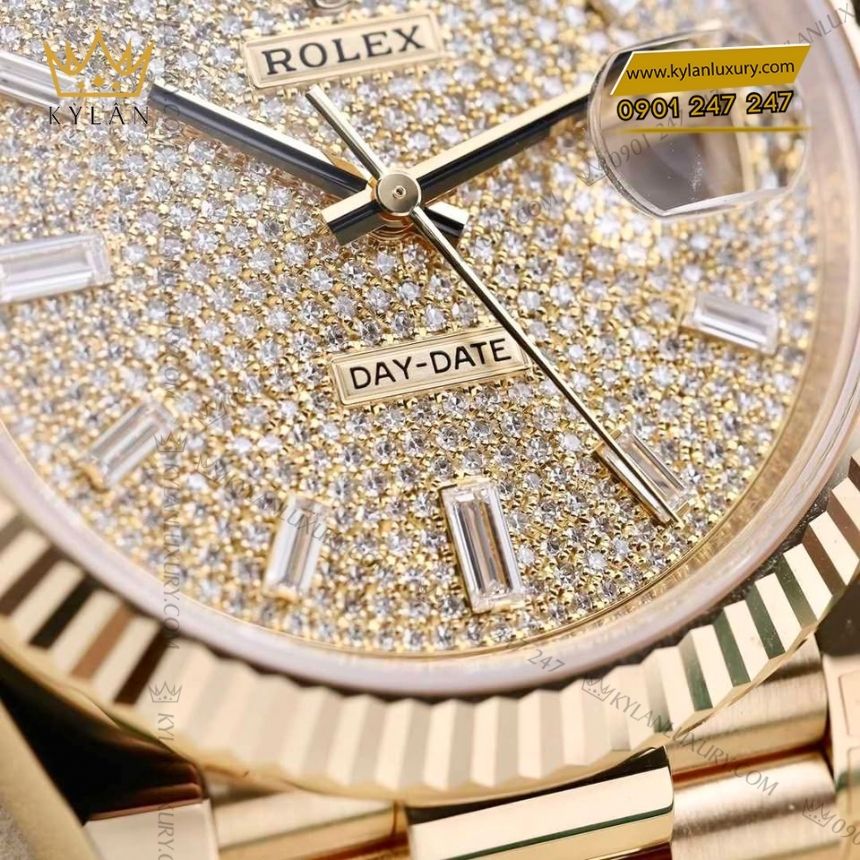 Kỳ Lân Luxury rolex day date 40 kim cuong 228238 0054 2 Đồng hồ Rolex Day‑Date 40 vàng vàng mặt kim cương 228238-0054