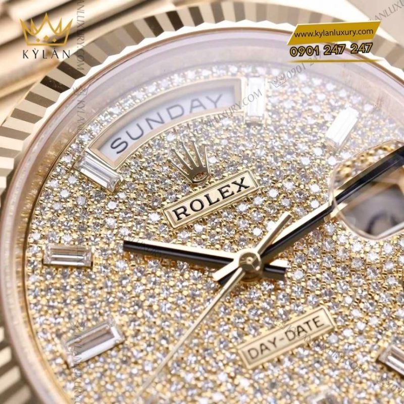 Đồng hồ Rolex Day‑Date 40 vàng vàng mặt kim cương 228238-0054