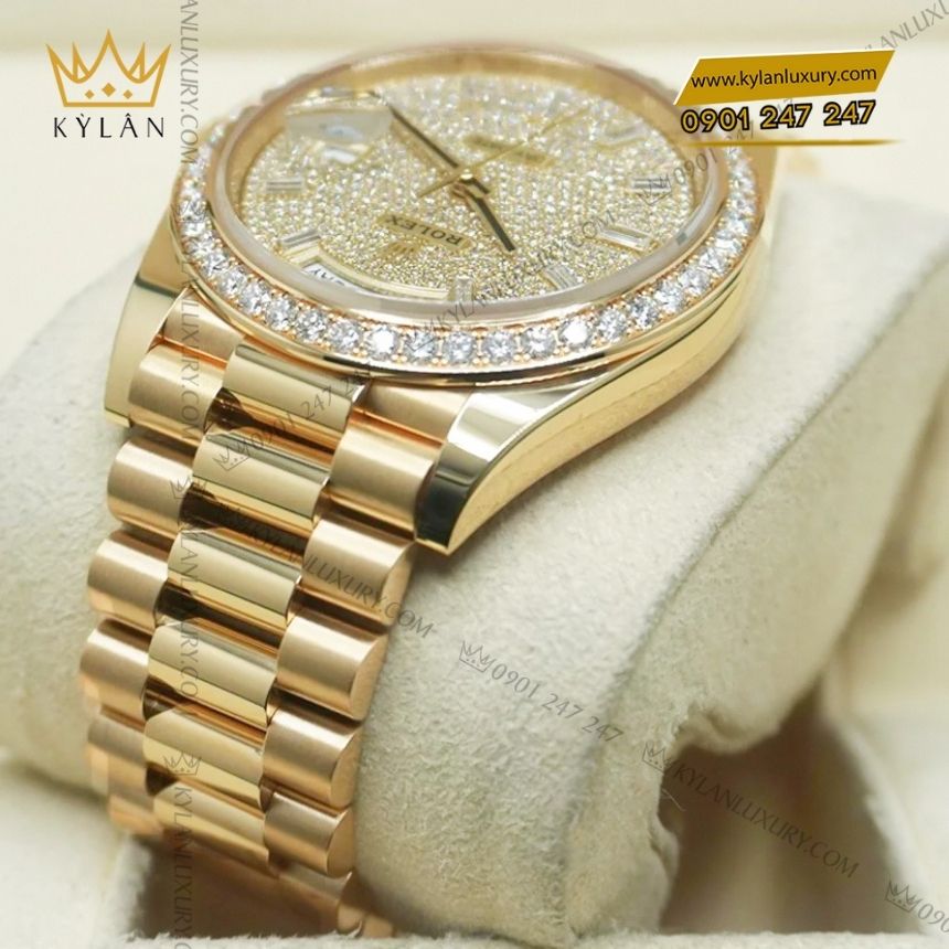 Kỳ Lân Luxury rolex day date 40 kim cuong 228348rbr 0037 7 Đồng hồ Rolex Day-Date 40 mặt kim cương 228348RBR-0037