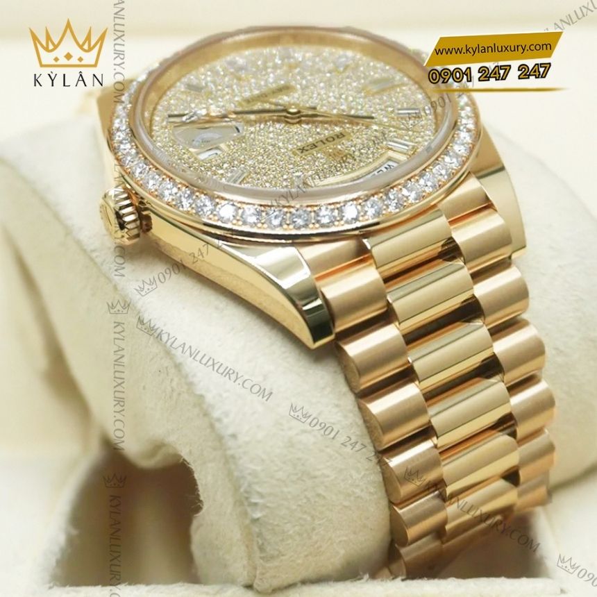 Kỳ Lân Luxury rolex day date 40 kim cuong 228348rbr 0037 8 Đồng hồ Rolex Day-Date 40 mặt kim cương 228348RBR-0037