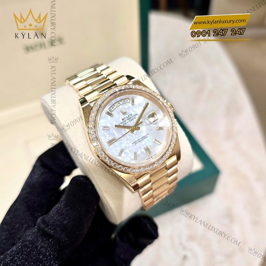 Kỳ Lân Luxury rolex day date 40 mop 228348rbr 0046 3 Đồng hồ Rolex Day-Date 40 MOP đính kim cương 228239RBR-0046