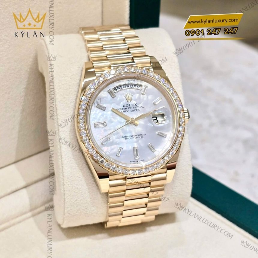 Kỳ Lân Luxury rolex day date 40 mop 228348rbr 0046 6 Đồng hồ Rolex Day-Date 40 MOP đính kim cương 228239RBR-0046