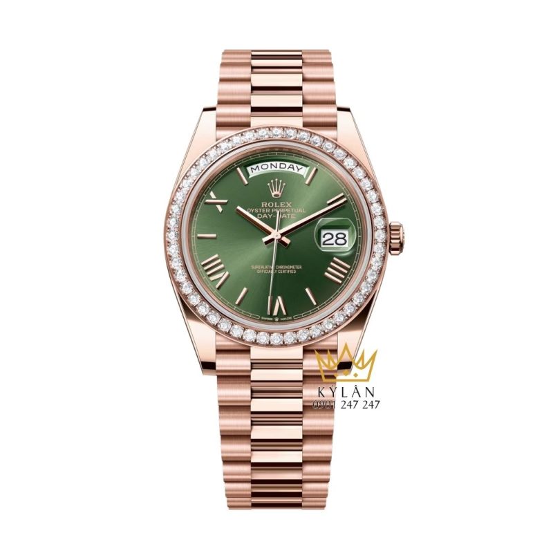 Đồng hồ Rolex Day-Date 40 olive kim cương 228345RBR-0011