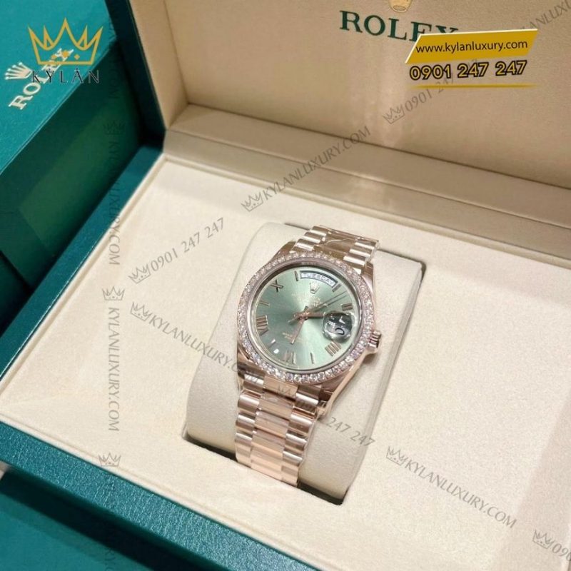 Đồng hồ Rolex Day-Date 40 olive kim cương 228345RBR-0011