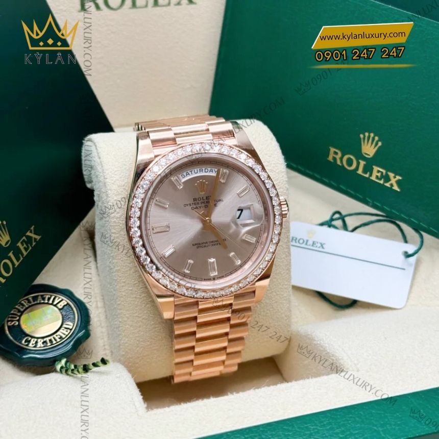 Kỳ Lân Luxury rolex day date 40 sundust kim cuong 228345rbr 0007 3 Đồng hồ Rolex Day-Date 40 sundust kim cương 228345RBR-0007