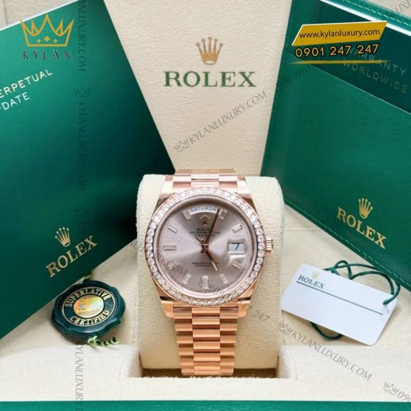 Đồng hồ Rolex Day-Date 40 sundust kim cương 228345RBR-0007