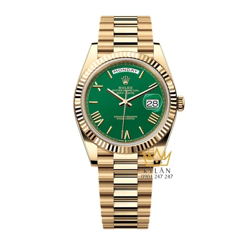 Đồng hồ Rolex Day‑Date 40 mặt xanh lá La Mã 228238-0061
