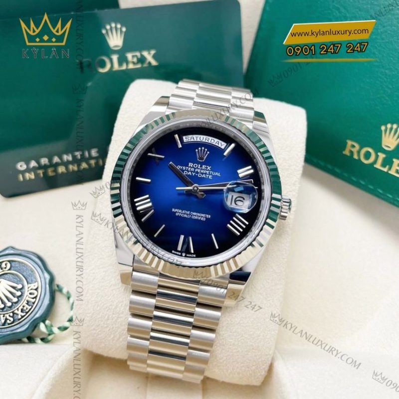 Đồng hồ Rolex Day‑Date 40 xanh dương ombré 228239-0076