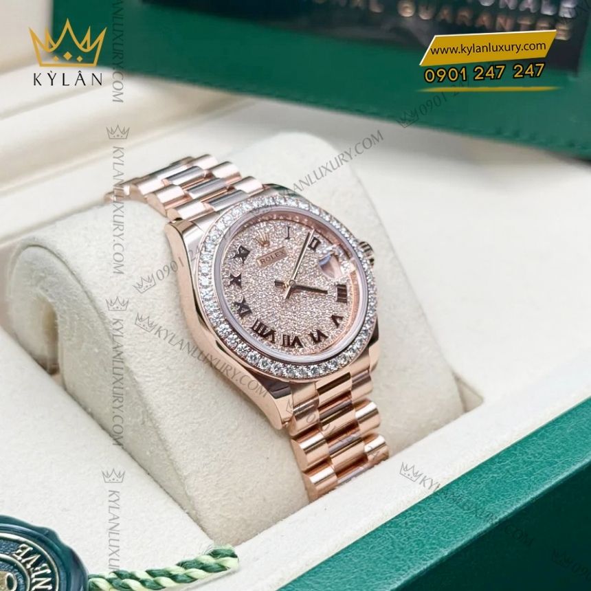 Kỳ Lân Luxury rolex lady datejust 28 kim cuong 279135rbr 0022 9 Đồng hồ Rolex Lady Datejust 28 mặt kim cương 279135RBR-0022