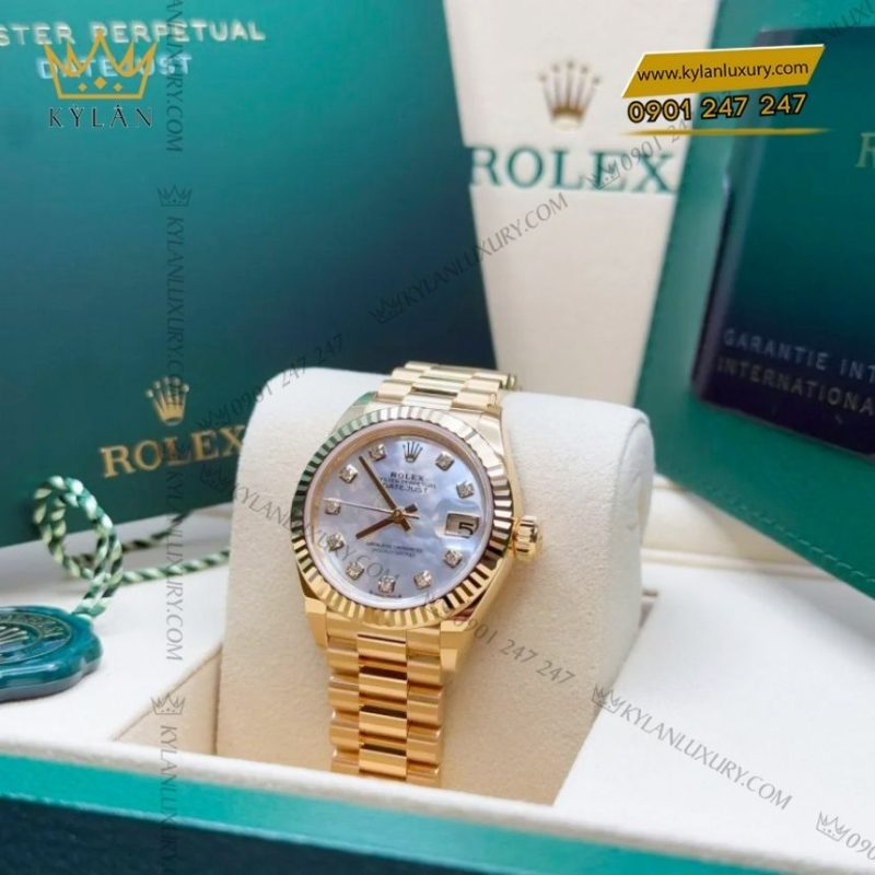 Đồng hồ Rolex Lady Datejust 28 vàng vàng ngọc trai 279178-0025