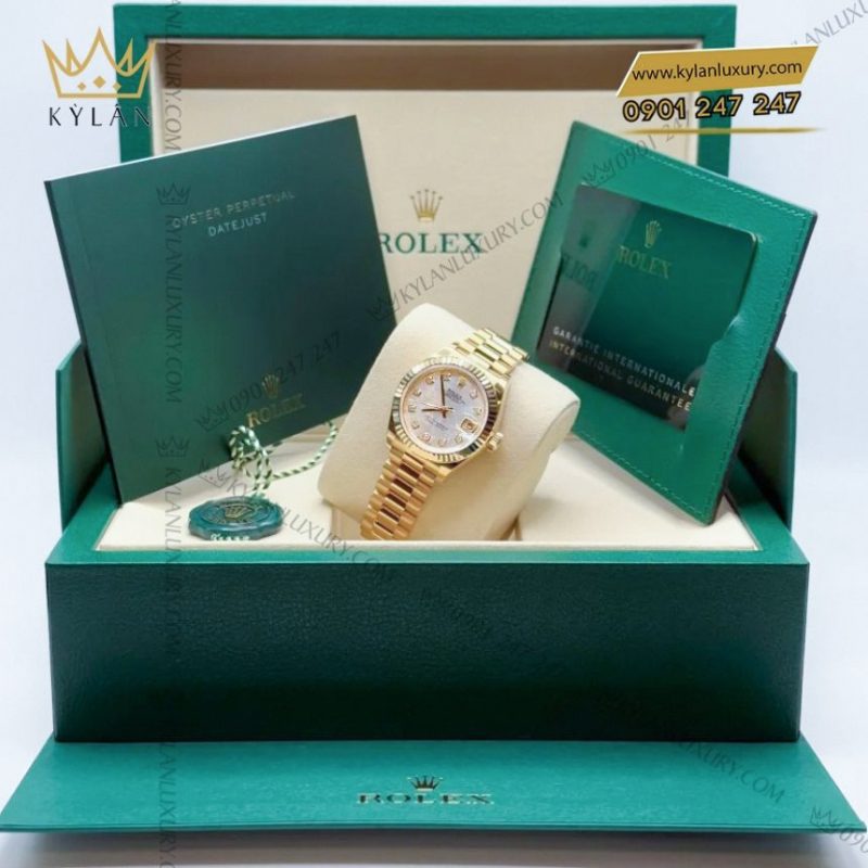 Đồng hồ Rolex Lady Datejust 28 vàng vàng ngọc trai 279178-0025