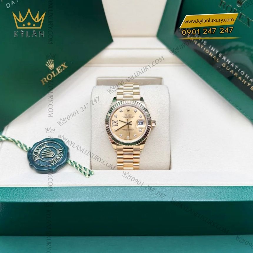Kỳ Lân Luxury rolex lady datejust 28 vang vang 279178 0013 3 Đồng hồ Rolex Lady Datejust 28 vàng vàng 279178-0013