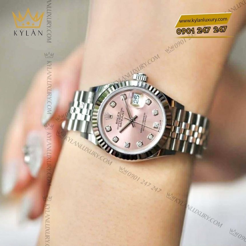 Kỳ Lân Luxury rolex lady datejust hong kim cuong 279174 0003 11 Đồng hồ Rolex Lady Datejust hồng cọc kim cương 279174-0003