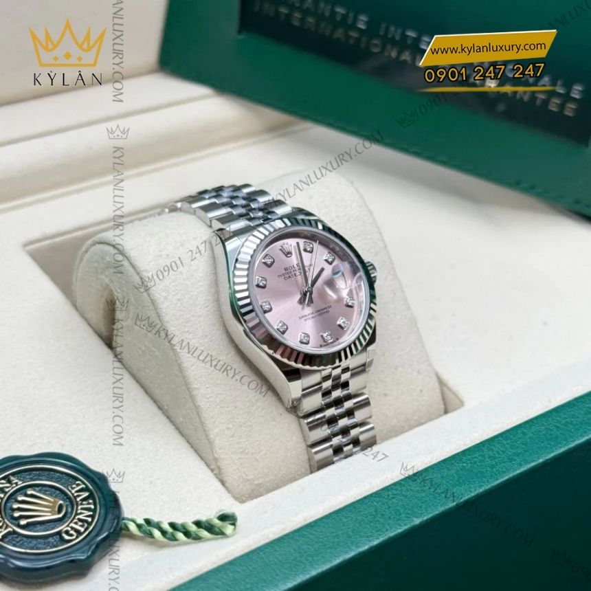 Kỳ Lân Luxury rolex lady datejust hong kim cuong 279174 0003 3 Đồng hồ Rolex Lady Datejust hồng cọc kim cương 279174-0003